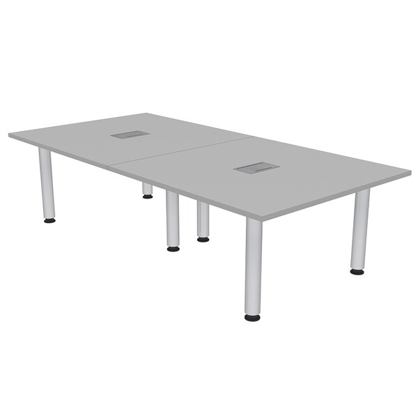 45 in W, 96 in L, 29 in H, Engineered Wood Top, Grey